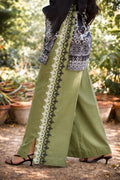 Slate cotton lawn 2-piece — back view of black and ivory print shirt with straight trouser, Sarah Tareen